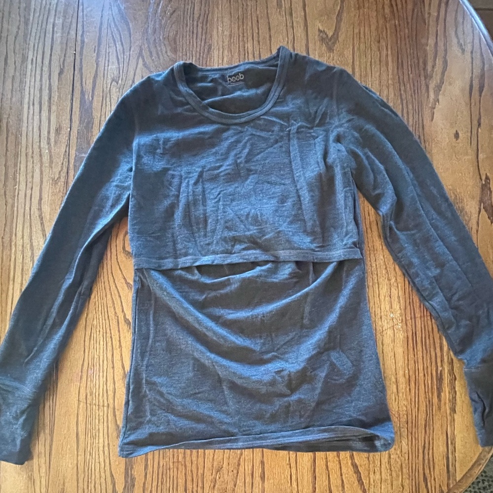 NWT Boob designs nursing and maternity long sleeve merino wool shirt size medium